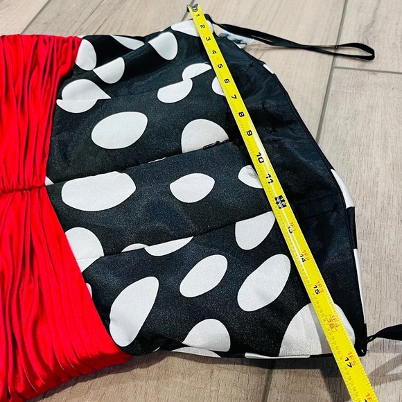 Jolene Black & White Polka Dot with Red Waist Bow sz 10 Semi-Formal Party Dress - Picture 6 of 10